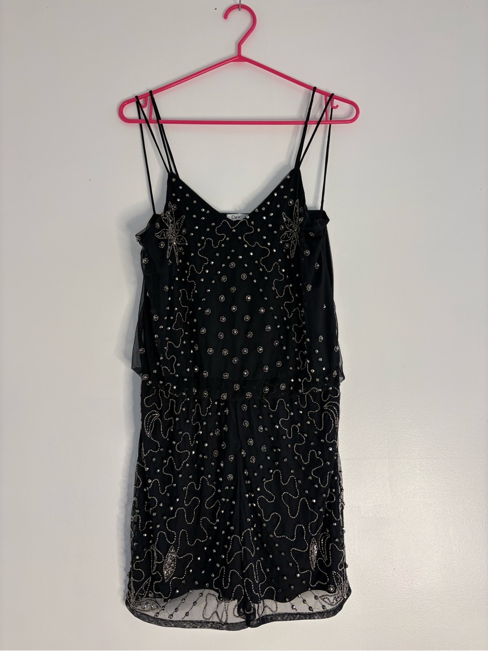 Dex Black Beaded Mini Dress